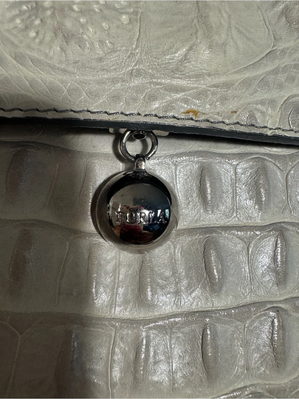 Vintage Furla Leather Crocodile-Embossed Women’s bag